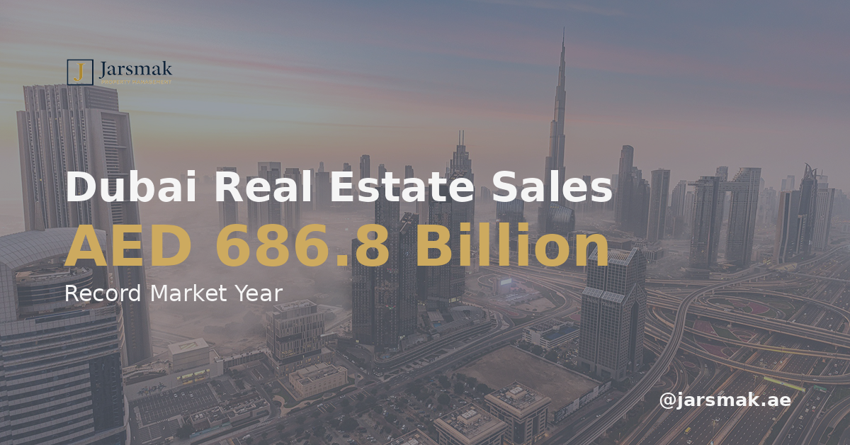 Dubai Real Estate Sale AED 686.8 Billion - Jarsmak